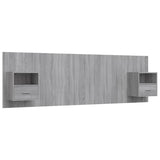 Bed Headboard with Cabinets Grey Sonoma Engineered Wood 3115722