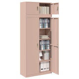 Storage Cabinet 2 pcs Pink 90 x 40 x 220 cm Steel Lockable 3438658