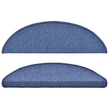 Stair Mats 15 pcs 56x17x3 cm Blue Half Round 133883