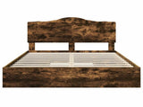 Storage Bed with Drawer Smoked Oak 140 x 200 cm Engineered Wood 3413503