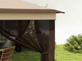 3 x 3 Pop Up Gazebo, Height Adjustable Instant Event Shelter with Netting and Carrying Bag, Beige T3398P314111