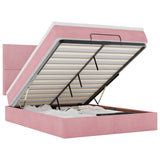 Ottoman Bed with Mattresses Pink 140x200cm Velvet 3313408
