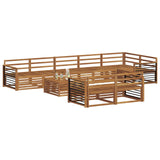 Outdoor Sofa Set 9 pcs Natural Solid Acacia Wood 3373709