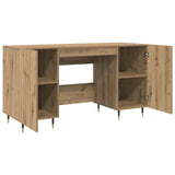 Desk with Shelf Artisan oak 140 x 50 x 75 cm Engineered wood 879523