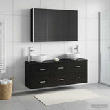 Bathroom Furniture Set 4 pcs Black Oak 3406704