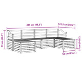 Sofa Sets 6 pcs White Solid Acacia Wood 3392289