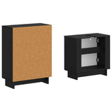 2 Piece Bathroom Cabinet Set EDE Black Engineered Wood 3417577
