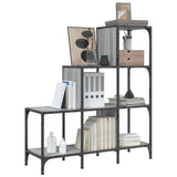 Bookcase Grey Sonoma 92x30x102 cm Engineered Wood and Metal 845439