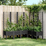 Garden Planter with Trellis Black 160x120x142 cm PP 367938