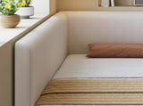 Upholstered bed, 3ft single bed 90190cm, Modern Corduroy Youth Bed, With wooden Slats, With side N604P473672B