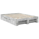 Bed Frame Concrete Grey 140 x 200 cm Engineered Wood 3408763