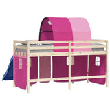 Curtains for Loft Bed with Tunnel Pink Polyester 835918