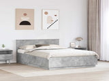 Bed Frame Concrete Grey 140 x 190 cm Engineered Wood 3408162