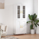 Highboard White 69.5x34x180 cm Engineered Wood 3198321