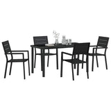 Garden Dining Set 5 pcs Black Powder-Coated Steel 3379144