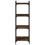 Bookcase 4-Tier Smoked Oak 40x30x120 cm Engineered Wood 837634