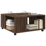 Coffee Table Brown Oak 80x80x40 cm Engineered Wood 853179