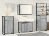 Bathroom Furniture Set with Drawer Grey Sonoma Engineered Wood 3403055
