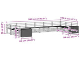 Sectional Sofa Set 10 pcs Natural Solid Acacia Wood 3384900