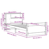 Bookcase Bed without Mattress 90x200cm Solid Wood Pine 3322451