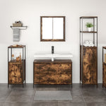 ZNTS 3 Piece Bathroom Furniture Set Smoked Oak Engineered Wood 3328361