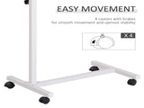 Height Adjustable Over Bed Table with Wheels, C Shaped Laptop Desk, Portable Hospital Bed Table for T3398P342948