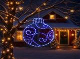 LED Sign Bauble LOVIISA 160 LEDs Blue 55 x 65 cm 42053470