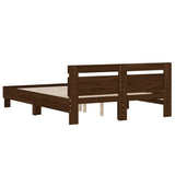 Bed Frame without Mattress Brown Oak 150x200 cm King Size 3207419