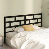 Bed Headboard Black 186x4x100 cm Solid Wood Pine 814213