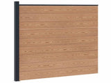 Fence Set 175 x 186 cm WPC and Aluminium Brown 42039058