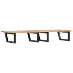 Basin Shelf Wall Mounted Steel and Solid Wood Acacia 3302795
