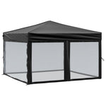 ZNTS Folding Party Tent with Sidewalls Black 3x3 m 93532