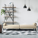 Sofa Bed with Armrests Cream Fabric 351934