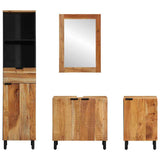 Bathroom Cabinet Set 4 pcs Natural 38 x 33 x 160 cm 3310014