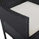 Garden Dining Chair Set of 2 Black Poly rattan, powder-coated steel 318495