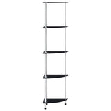 Shelf Black Tempered glass 30x30x130 cm Shelf Square Modern 249521