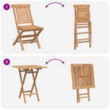 Garden Set 3 pcs Brown Soild Teak Wood 3437386
