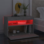 Bedside Cabinet & LED Lights 2 pcs Concrete Grey 60x35x40 cm 3082783