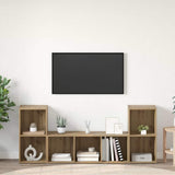 TV Cabinet Set Wall-mounted 3 pcs Brown Engineered Wood 3393254