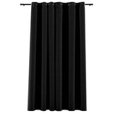 Linen-Look Blackout Curtains with Gromments Anthracite 290x245cm 321163