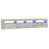 TV Cabinet with LED Lights Concrete Grey 210x35x40 cm 3152733