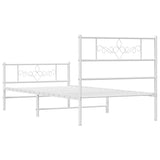 Metal Bed Frame without Mattress with Footboard White 90x200cm 355327
