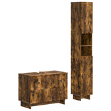 2 Piece Bathroom Cabinet Set EDE Smoked Oak Engineered Wood 3417500