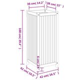 Garden Planter with Liner 42x42x100 cm Solid Wood Acacia 366438