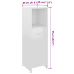 ZNTS Bathroom Cabinet High Gloss White 30x30x95 cm Engineered Wood 802594