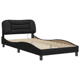 Bed Frame with LED without Mattress "Hvar" Black 100x200 cm 3213913