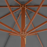 Garden Parasol with Wooden Pole 300 cm Anthracite 44495
