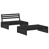 ZNTS 2 Piece Garden Lounge Set Black Solid Wood Pine 3186624