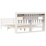 Bookcase Bed without Mattress White 180x200 cm Super King Solid Wood Pine 3321945