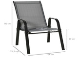 Set of Four Stackable Mesh Seat Chairs - Dark Grey T3398P325348